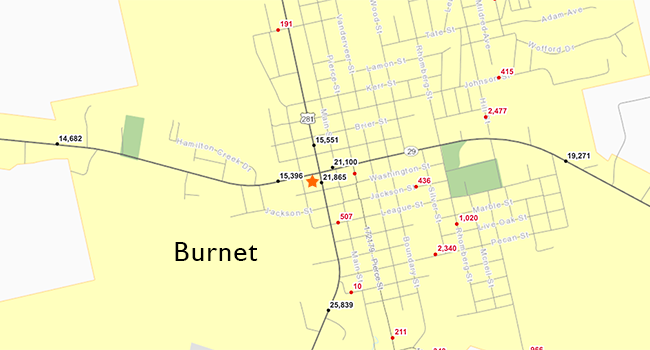 Burnet traffic counts