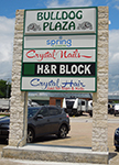 Bulldog Plaza sign